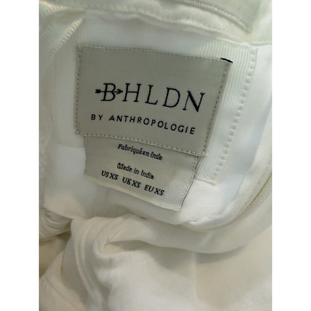 BHLDN by Anthropologie Size XS White Strapless Dress 3D Floral - Picture 11 of 11